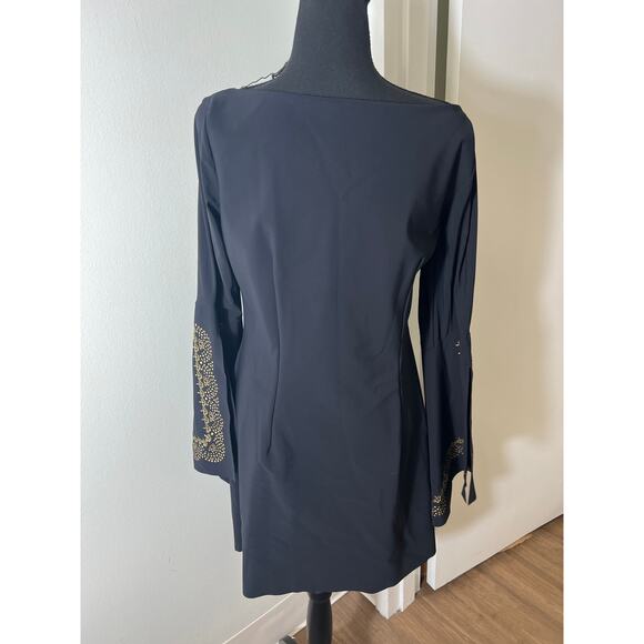 Chiara Boni Black Long Sleeve Mini Dress Sz - Picture 2 of 7